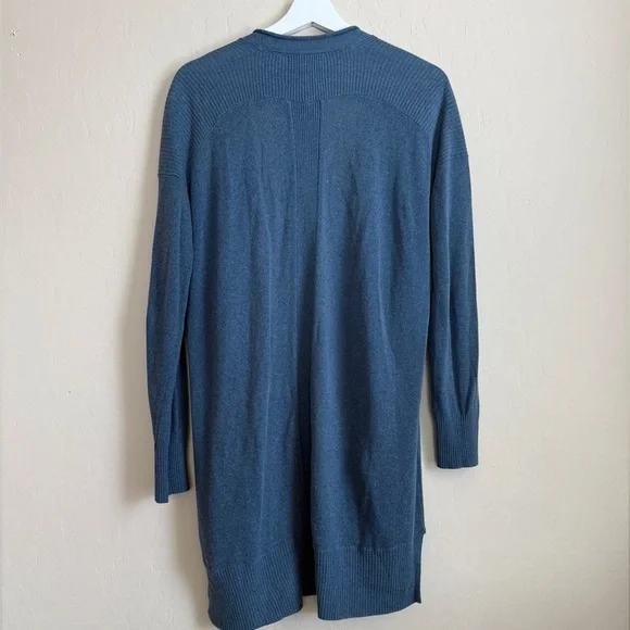 Anthropologie Blue Open Front Lightweight Cardigan Duster Long Sweater Medium - Picture 9 of 9